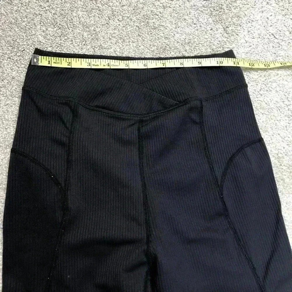 For The Love Of Lemons Leggings Black Color Ribbed Sz S - Picture 2 of 9